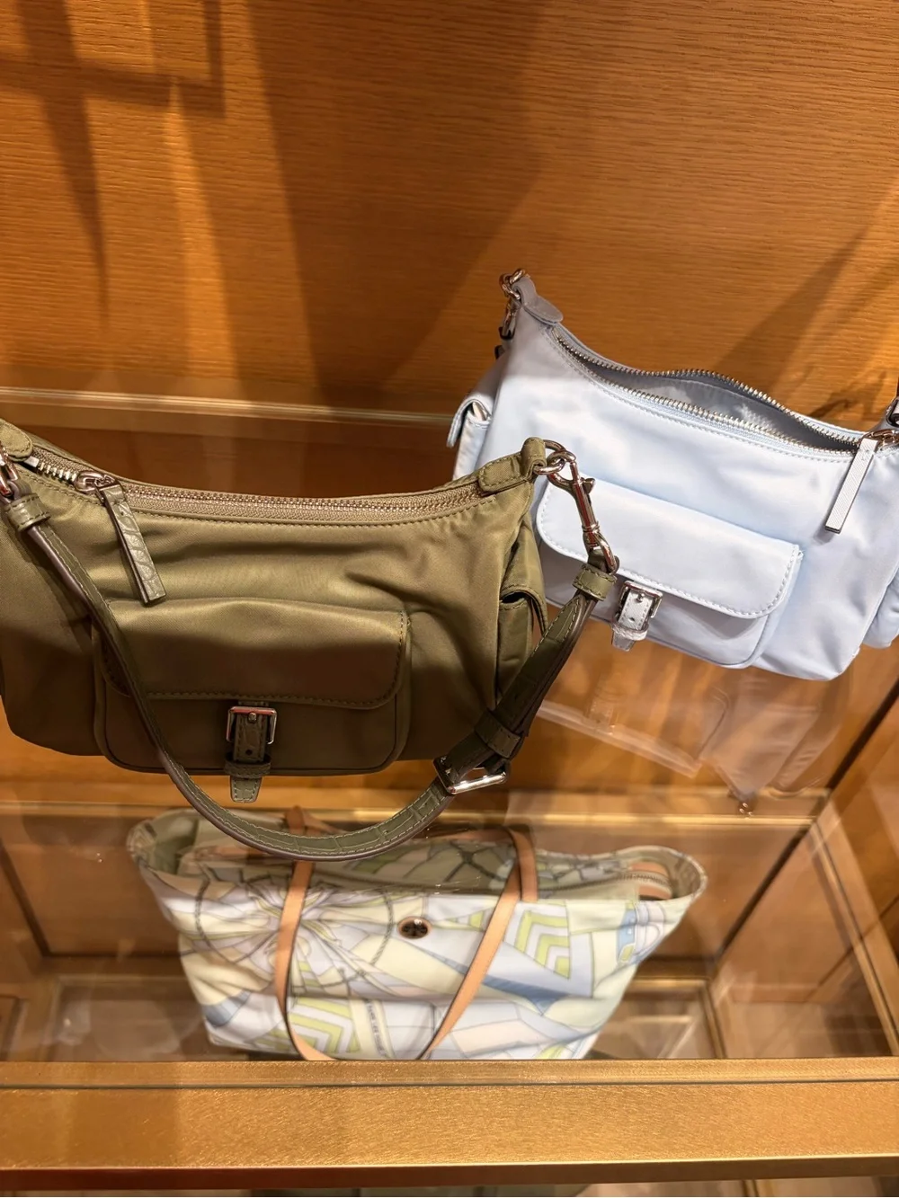 Tory Burch Green Khaki Nylon mixed materials mini Shoulder Bag new with tag